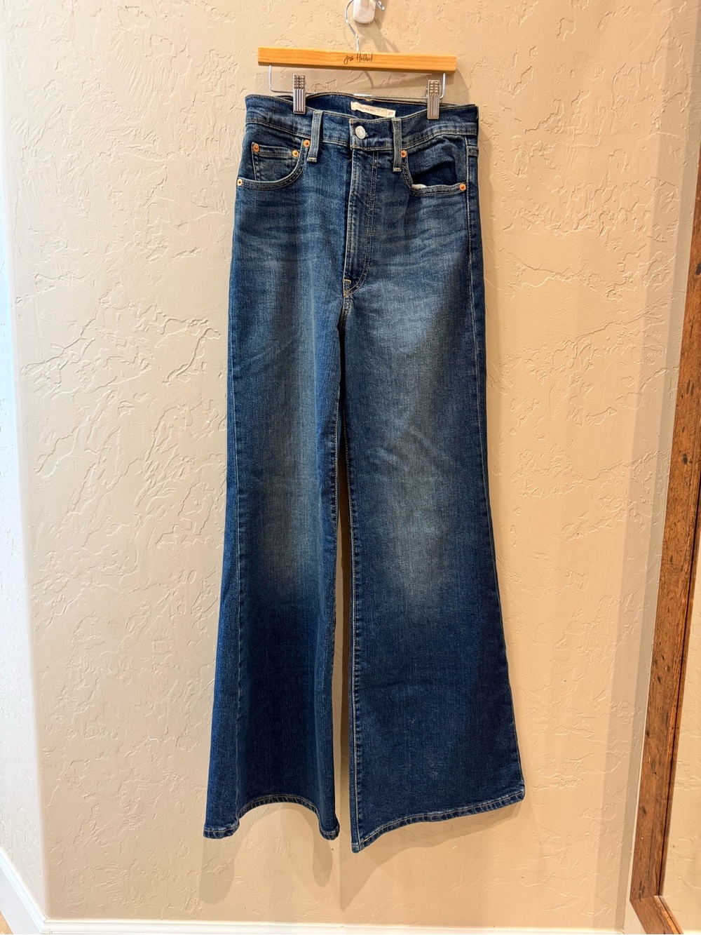 Levi’s Women’s High-Rise Wide Leg Jeans in Dark Blue